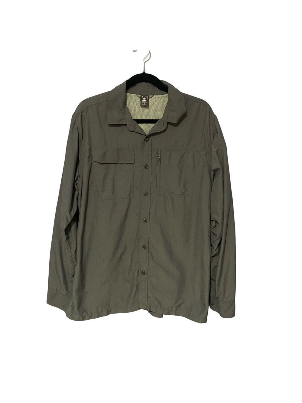 EMS Gray Nylon Vented Hiking Shirt Long Sleeve Quick Dry Outdoor Size Medium